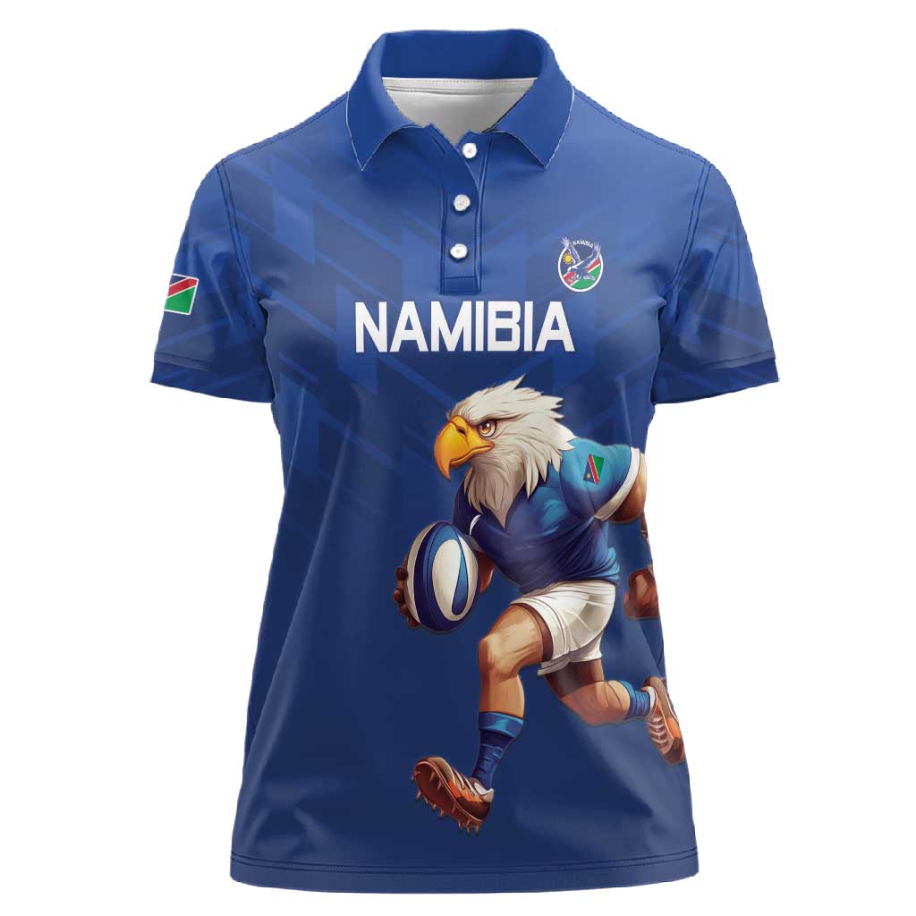 Namibia Rugby Custom Women Polo Shirt Eagle Mascot - Sporty Style