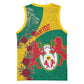 Personalised Togo Basketball Jersey Coat Of Arms - African Mix Rose Pattern LT15