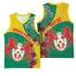 Personalised Togo Basketball Jersey Coat Of Arms - African Mix Rose Pattern LT15