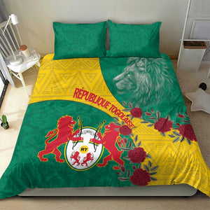 Personalised Togo Bedding Set Coat Of Arms - African Mix Rose Pattern