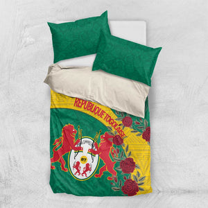 Personalised Togo Bedding Set Coat Of Arms - African Mix Rose Pattern