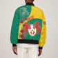 Personalised Togo Bomber Jacket Coat Of Arms - African Mix Rose Pattern