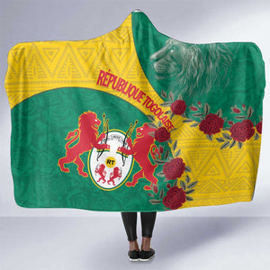 Personalised Togo Hooded Blanket Coat Of Arms - African Mix Rose Pattern