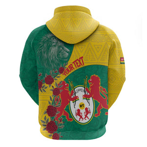 Personalised Togo Hoodie Coat Of Arms - African Mix Rose Pattern