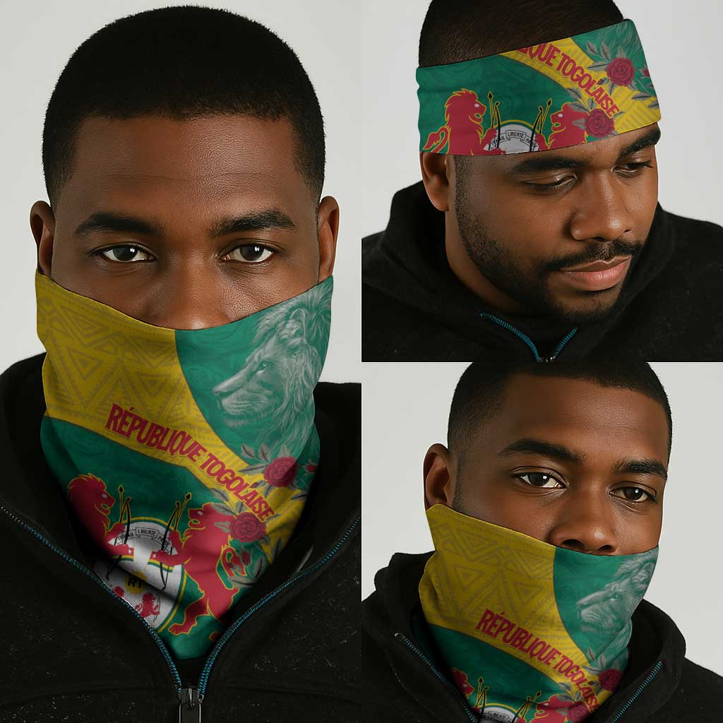 Togo Neck Gaiter Coat Of Arms - African Mix Rose Pattern LT15