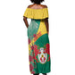 Personalised Togo Off Shoulder Maxi Dress Coat Of Arms - African Mix Rose Pattern
