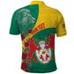 Personalised Togo Polo Shirt Coat Of Arms - African Mix Rose Pattern