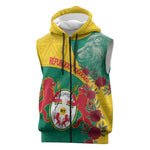 Personalised Togo Sleeveless Zip Hoodie Coat Of Arms - African Mix Rose Pattern - African Pride