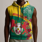 Personalised Togo Sleeveless Zip Hoodie Coat Of Arms - African Mix Rose Pattern - African Pride