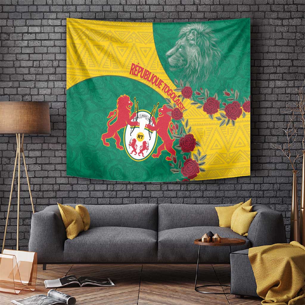 Personalised Togo Tapestry Coat Of Arms - African Mix Rose Pattern