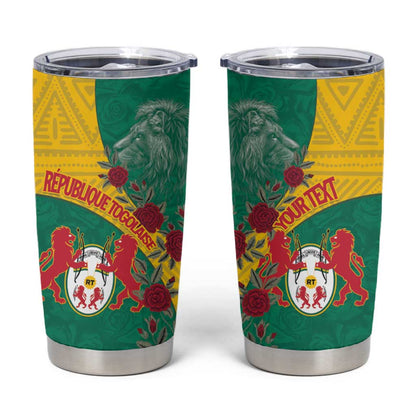 Personalised Togo Tumbler Cup Coat Of Arms - African Mix Rose Pattern