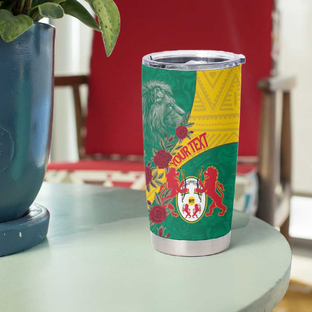 Personalised Togo Tumbler Cup Coat Of Arms - African Mix Rose Pattern