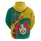 Personalised Togo Zip Hoodie Coat Of Arms - African Mix Rose Pattern