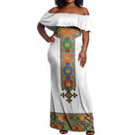 Ethiopia Saba Kemis Habesha Style Off Shoulder Maxi Dress