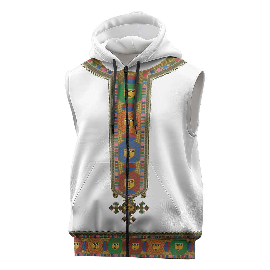 Ethiopia Saba Kemis Habesha Style Sleeveless Zip Hoodie - African Pride