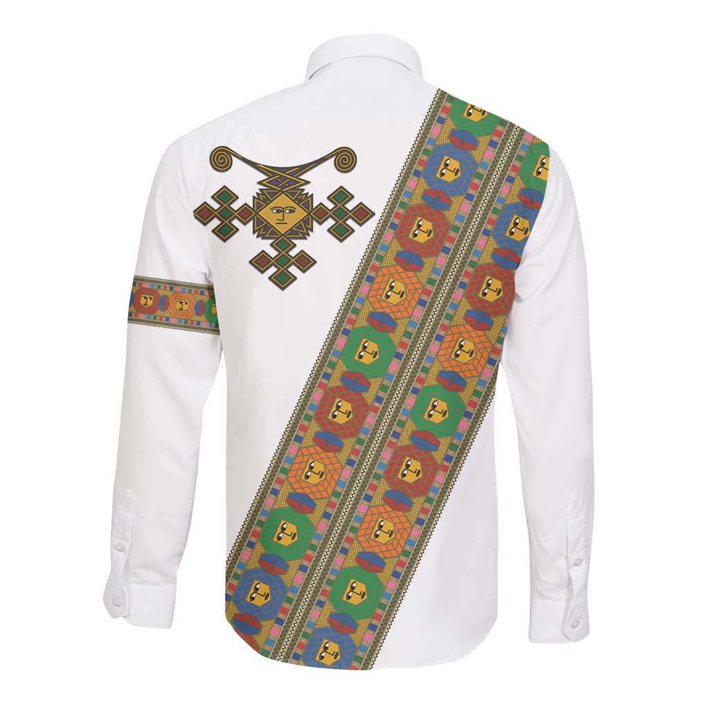Ethiopia Saba Kemis Sash Style Long Sleeve Button Shirt