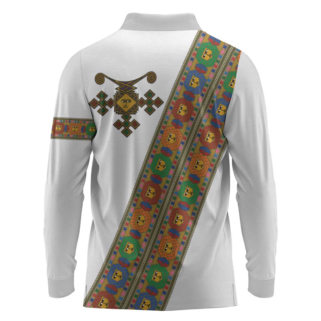 Ethiopia Saba Kemis Sash Style Long Sleeve Polo Shirt