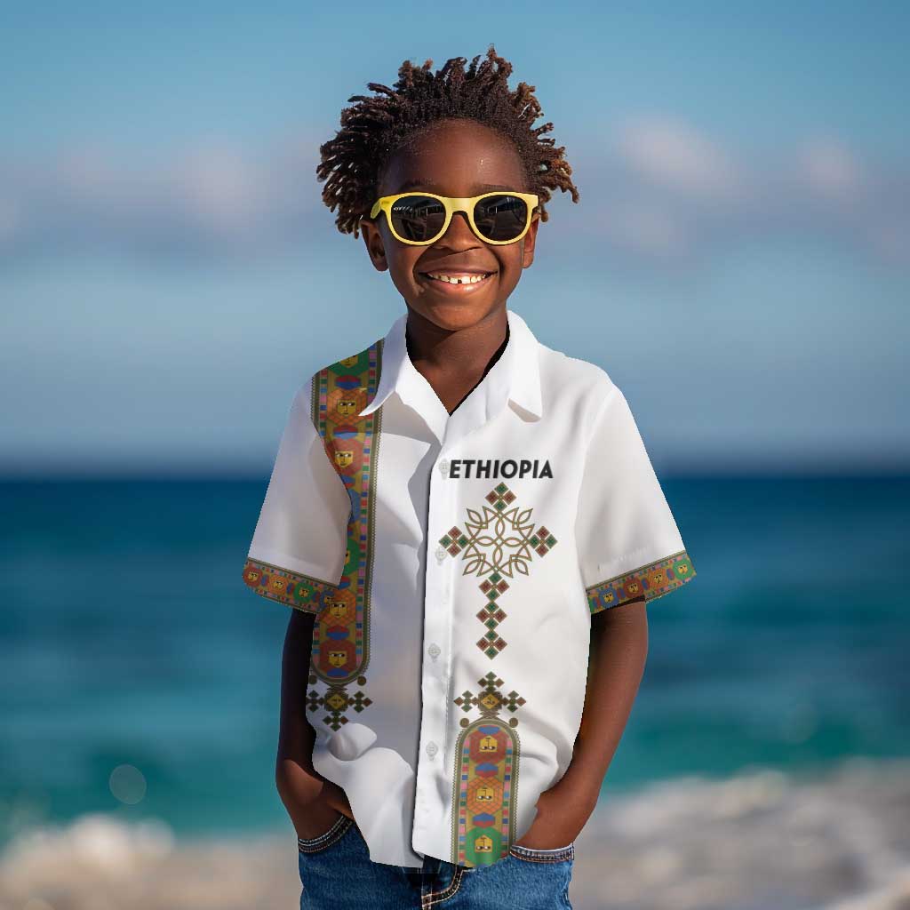 Ethiopia Saba Kemis Kid Hawaiian Shirt Lion Of Judah
