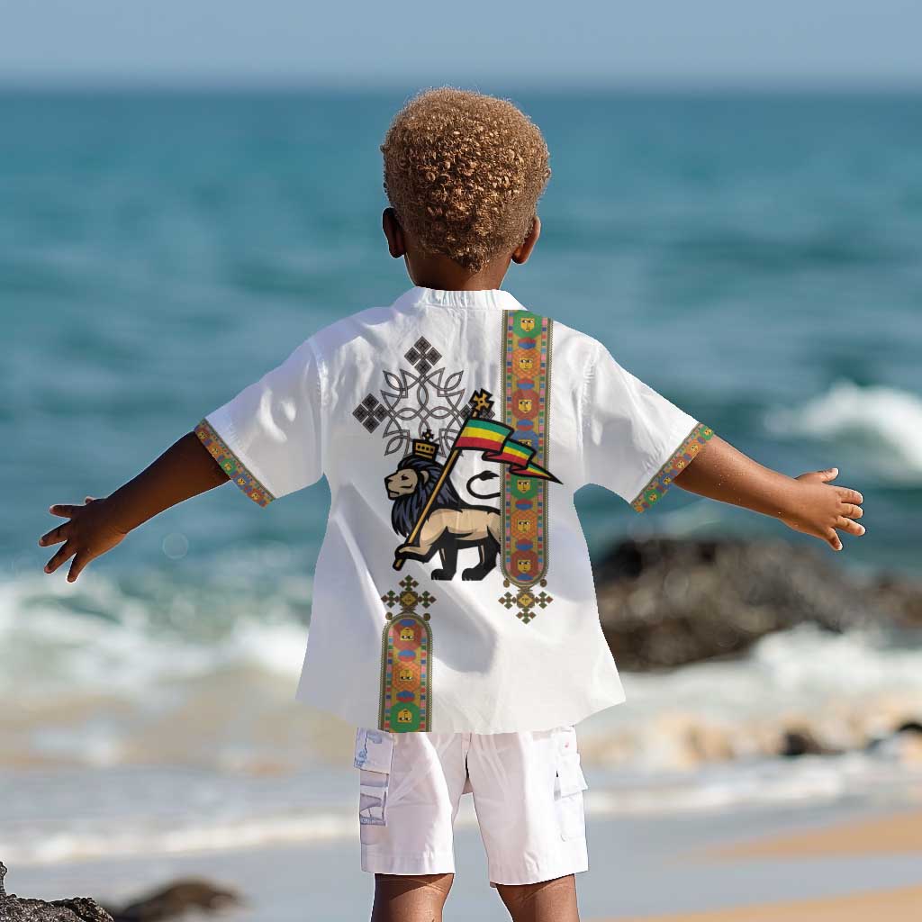 Ethiopia Saba Kemis Kid Hawaiian Shirt Lion Of Judah