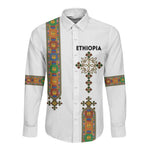 Ethiopia Saba Kemis Long Sleeve Button Shirt Lion Of Judah