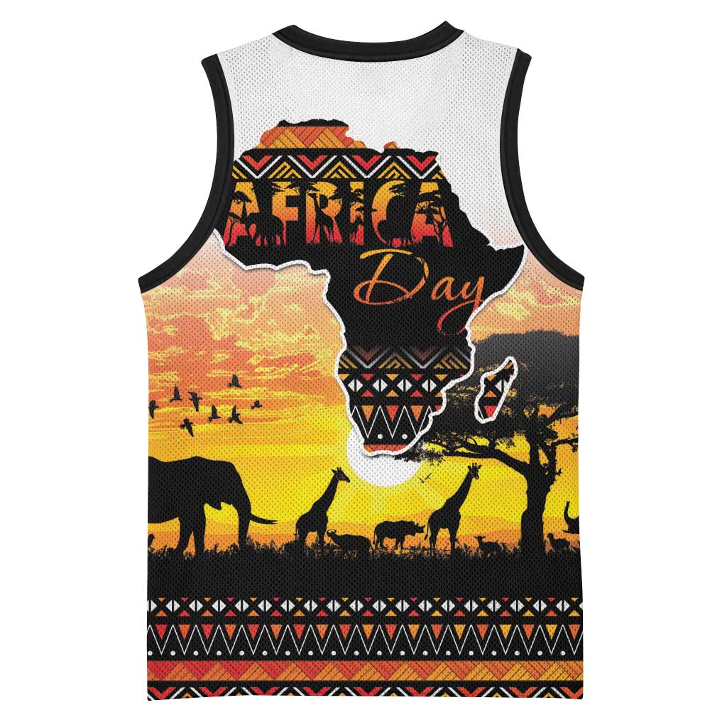Africa Day Basketball Jersey Safari With Map - African Pattern LT15