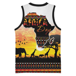 Africa Day Basketball Jersey Safari With Map - African Pattern LT15