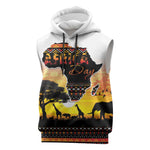 Africa Day Sleeveless Hoodie Safari With Map - African Pattern - African Pride