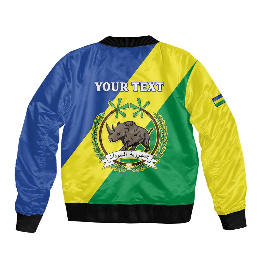 Personalized Sudan Sleeve Zip Bomber Jacket Coat Of Arms 1956-1970