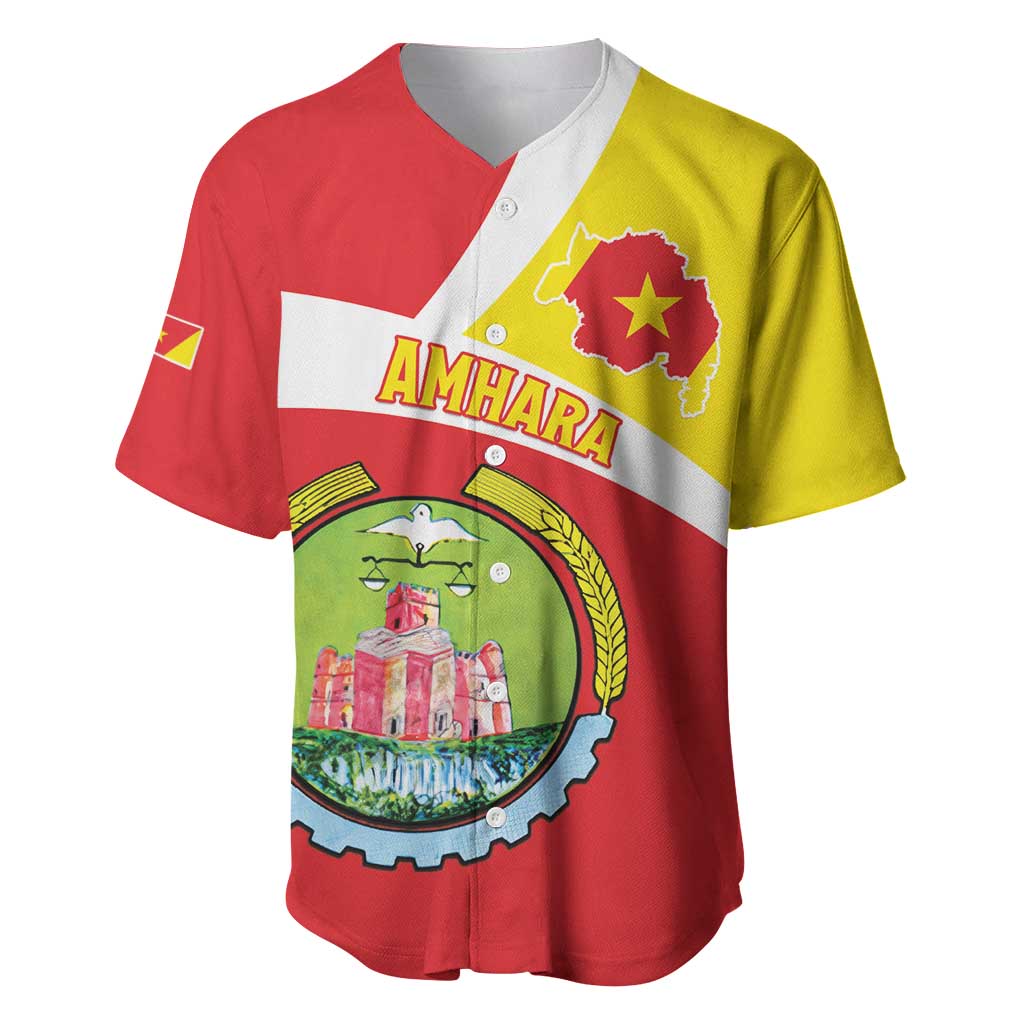 Personalized Amhara Region Baseball Jersey Coat Of Arms With Amhara Map