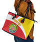 Personalized Amhara Region Leather Tote Bag Coat Of Arms With Amhara Map