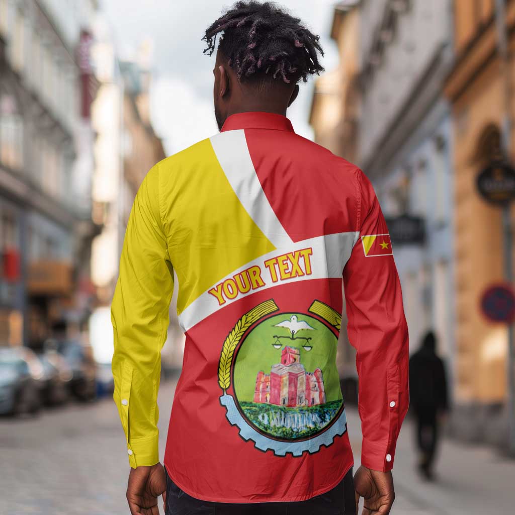 Personalized Amhara Region Long Sleeve Button Shirt Coat Of Arms With Amhara Map
