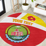 Personalized Amhara Region Round Carpet Coat Of Arms With Amhara Map