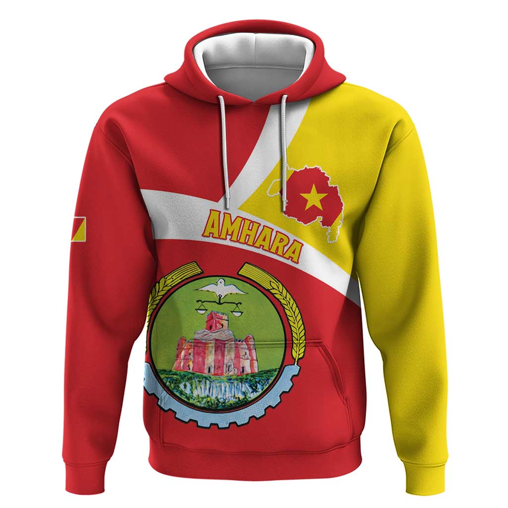 Personalized Amhara Region Zip Hoodie Coat Of Arms With Amhara Map