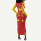 Personalized Tigray Region Long Sleeve Bodycon Dress Coat Of Arms With Tigray Map LT15