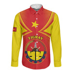 Personalized Tigray Region Long Sleeve Button Shirt Coat Of Arms With Tigray Map