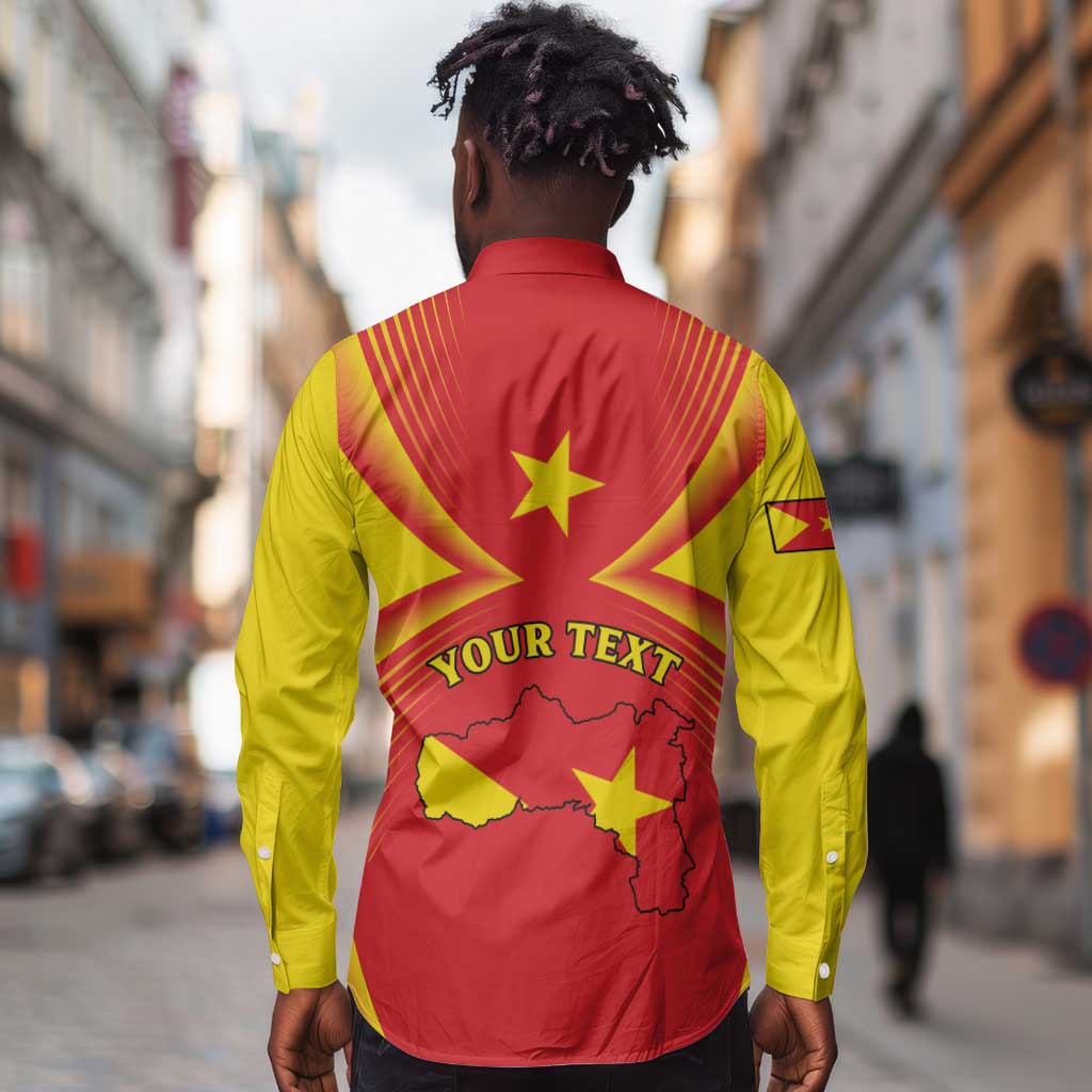 Personalized Tigray Region Long Sleeve Button Shirt Coat Of Arms With Tigray Map