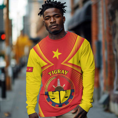 Personalized Tigray Region Long Sleeve Shirt Coat Of Arms With Tigray Map