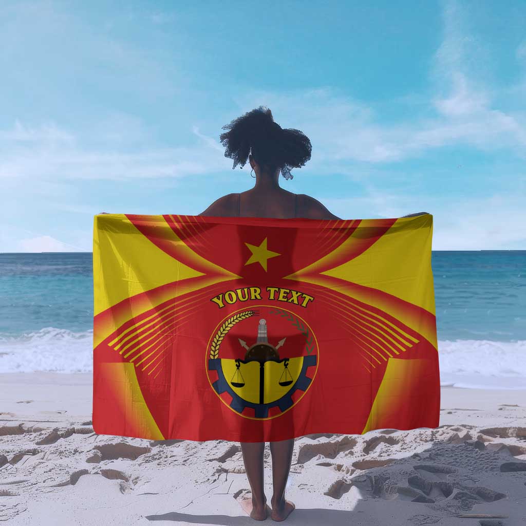 Personalized Tigray Region Sarong Coat Of Arms With Tigray Map