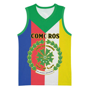 Comoros Coat Of Arms Flag Style Basketball Jersey LT15