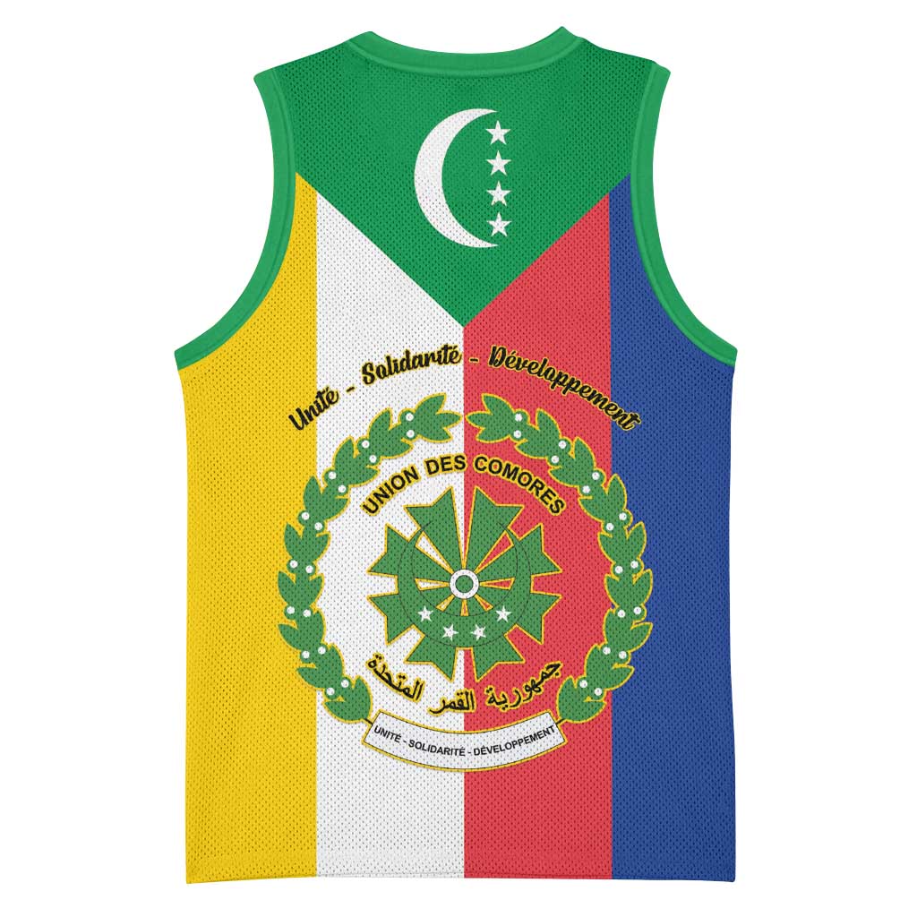 Comoros Coat Of Arms Flag Style Basketball Jersey LT15