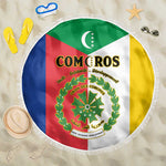 Comoros Coat Of Arms Flag Style Beach Blanket