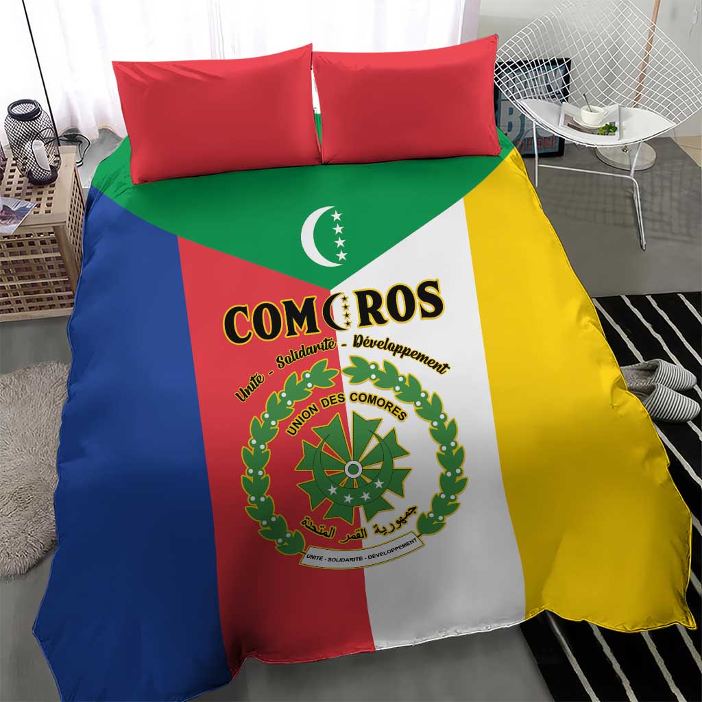 Comoros Coat Of Arms Flag Style Bedding Set