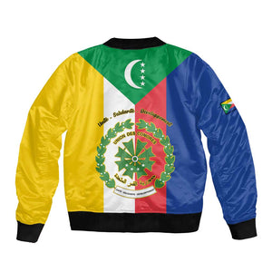 Comoros Coat Of Arms Flag Style Bomber Jacket