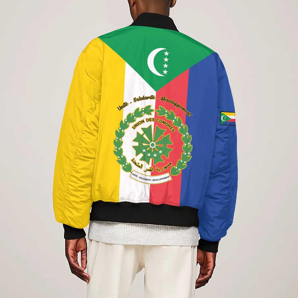 Comoros Coat Of Arms Flag Style Bomber Jacket
