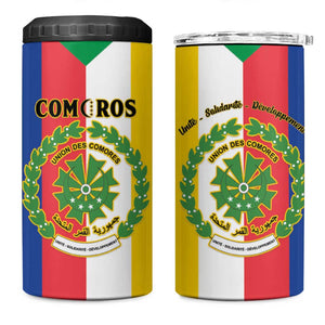 Comoros Coat Of Arms Flag Style 4 in 1 Can Cooler Tumbler