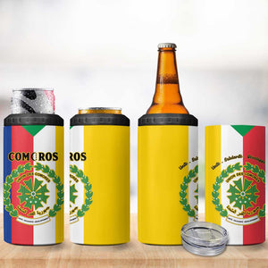 Comoros Coat Of Arms Flag Style 4 in 1 Can Cooler Tumbler