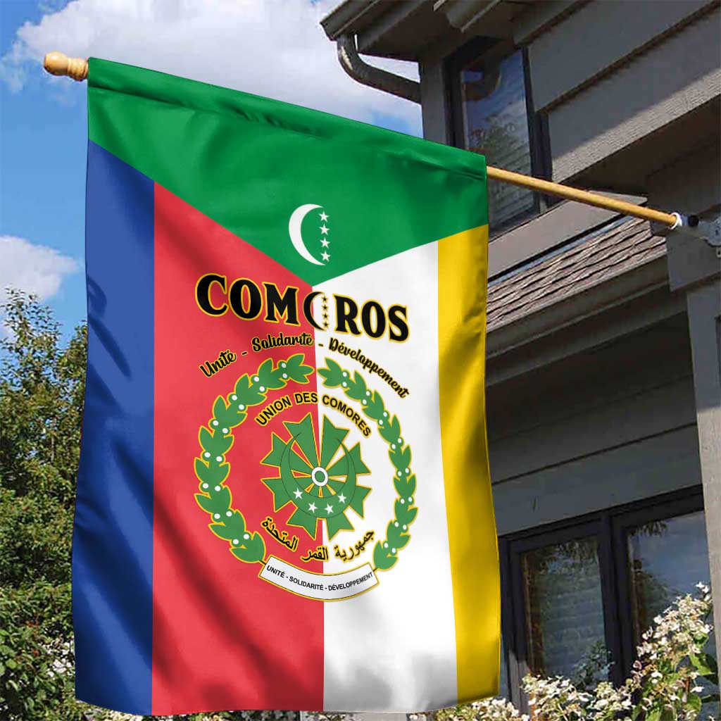 Comoros Coat Of Arms Flag Style Garden Flag