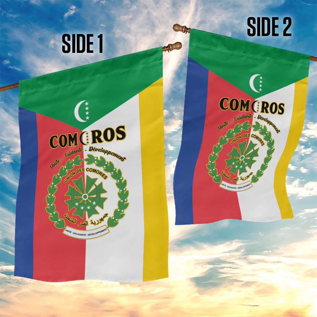 Comoros Coat Of Arms Flag Style Garden Flag