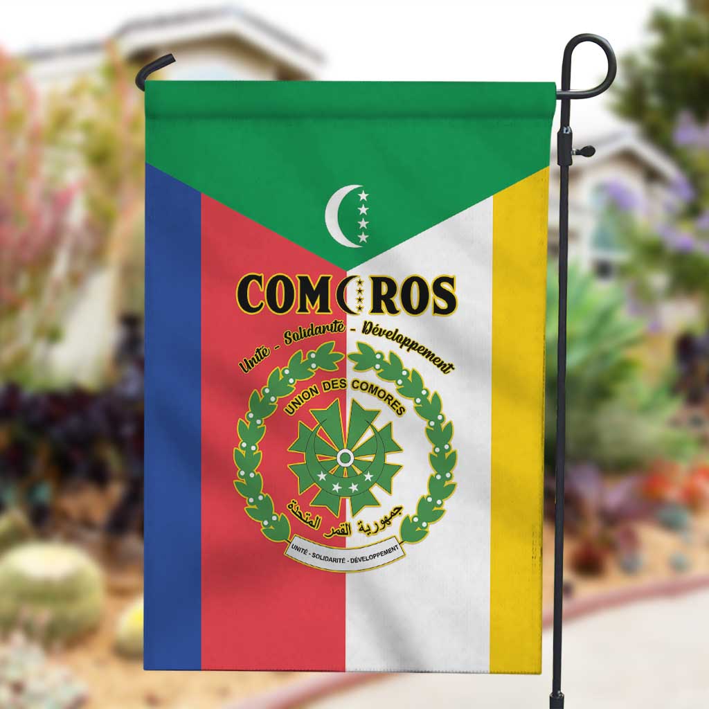 Comoros Coat Of Arms Flag Style Garden Flag