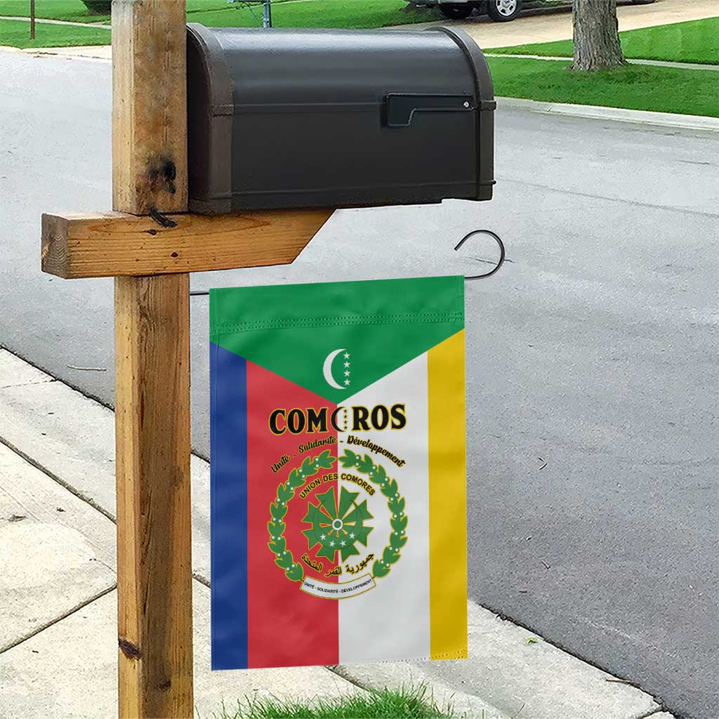 Comoros Coat Of Arms Flag Style Garden Flag